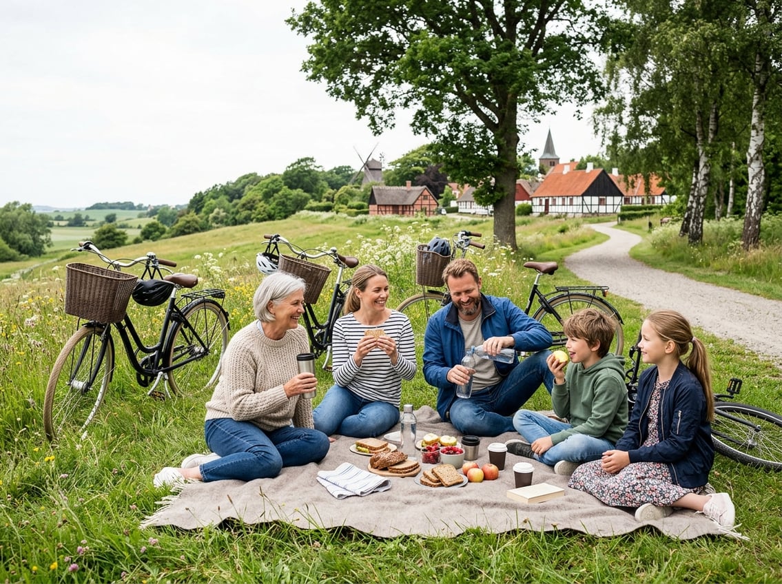 Gør plads til pauser på en familieudflugt på Fyn
